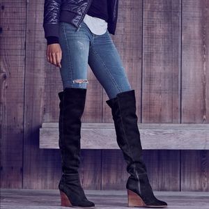 Vince Camuto over the knee suede boots.